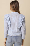 Lia Eyelet Ruffle Detail Blouse