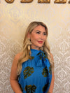 Leaf Print Halter Dress