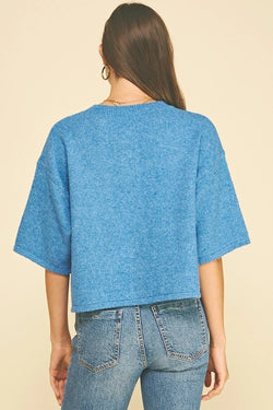 Button Down Short Sleeve Sweater
