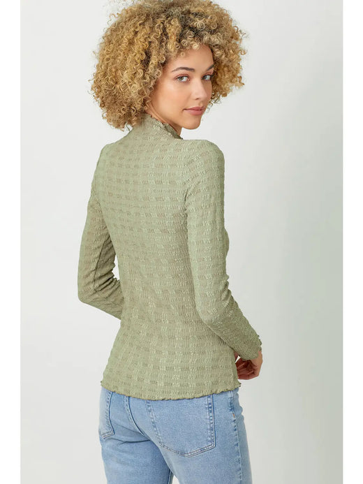 Lettuce Edge Textured Knit Top