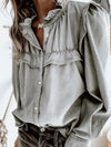 Gray Denim Ruffled Shirt