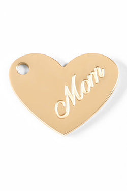 18K Gold PVD Stainless Steel Mom Heart Charm