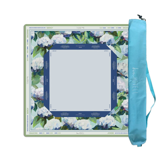 Mahjong Mat - Coastal Hydrangea by Kim Hovell