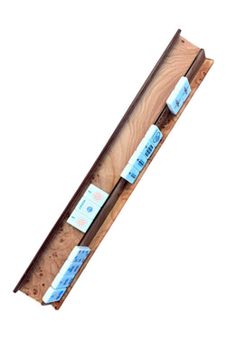 Acrylic Burlwood Mahjong Racks & Pushers (Set of 4)