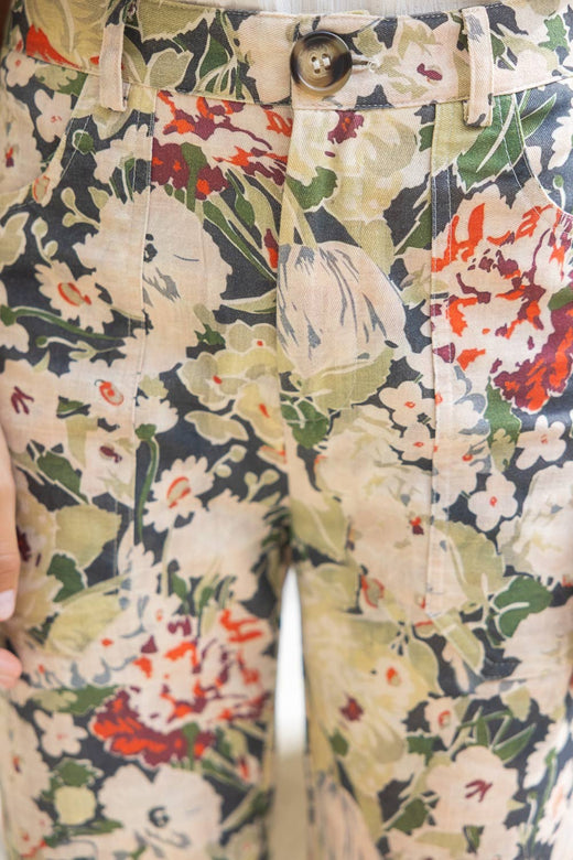Fall Floral Print Pants