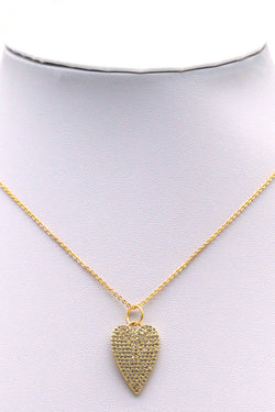 Gold Pave Heart Charm