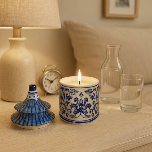 Plumeria Chinoiserie Pagoda Candle