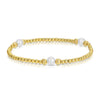 Textured Stretch Bracelets with Pearls