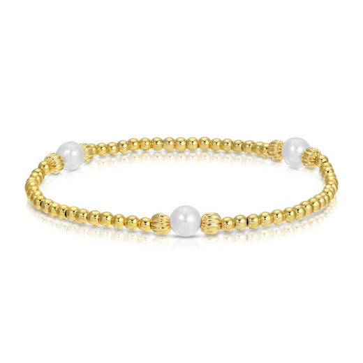 Textured Stretch Bracelets with Pearls