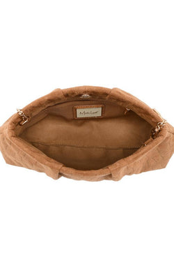 Elva Croc Embossed Faux Suede Clutch