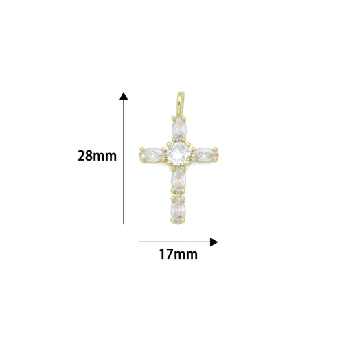 18k GP Stone Cross