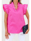 Scallop Trim Short Sleeve Shirt