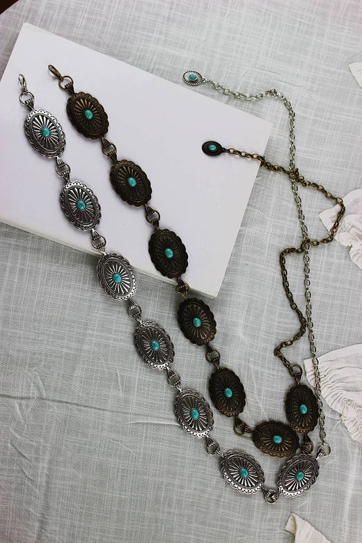 Vintage Turquoise Chain Belt