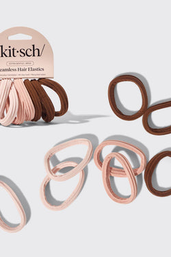 Fabric Seamless Hair Elastics 8pc Set