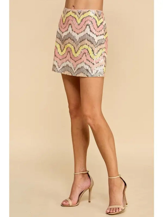 Multi Color Sequin Skirt