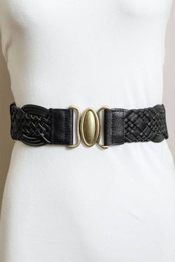 Oval Buckle Braided Belt