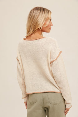 Boat Neck Pullover Sweater