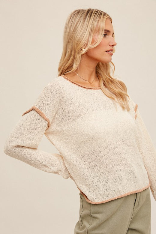 Boat Neck Pullover Sweater