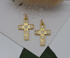 CZ Cross Charm, 18K GF