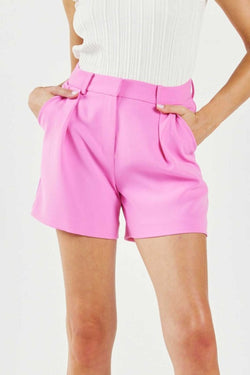 Pink Pintuck Shorts