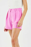 Pink Pintuck Shorts