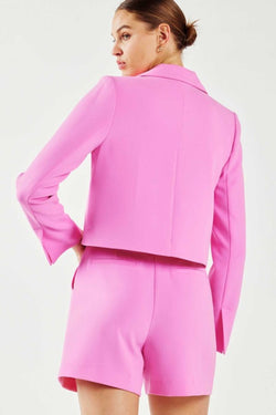 Pink Cropped Blazer