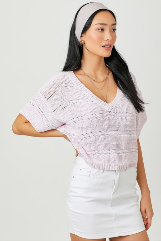 Melange Relaxed Pullover Sweater