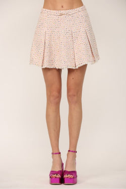 Box Pleat Tweed Skirt