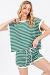 Striped Terry Top & Short Set