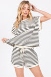 Striped Terry Top & Short Set