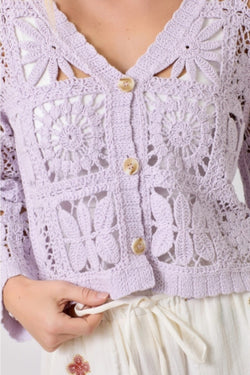 Crochet Button Up Cardigan