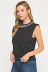 Embellishment Trim Knit Top