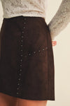 Studded Seam Geometric A-Line Skirt