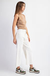 Mineral Washed Cropped Straight Leg Pants