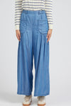 Chambray Wide Tiered Pants