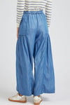 Chambray Wide Tiered Pants