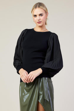 Pleated Sleeve Top