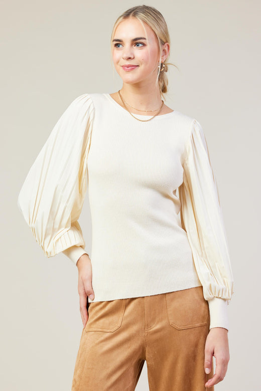 Pleated Sleeve Top