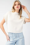 Mock Neck Cropped Sweater