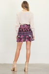 Border Print Ruffle Skirt