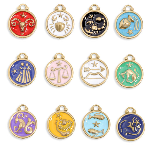 Zodiac Charm - 18K Gold PVD Epoxy
