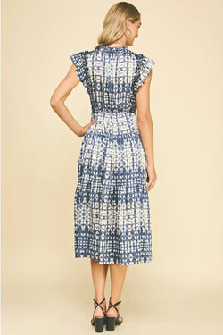 Print Tiered Midi Dress