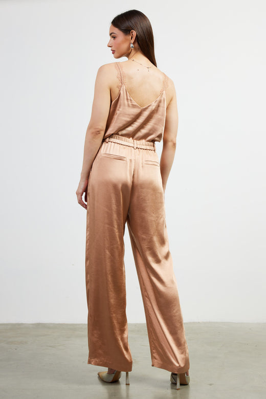 Dull Satin Elastic Trousers