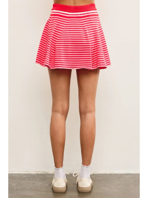 Striped Flare Sweater Skort