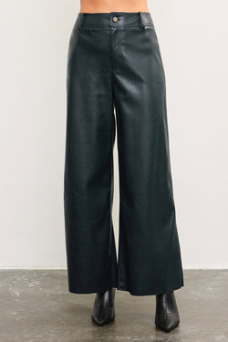 Wide Leg Leather Pants