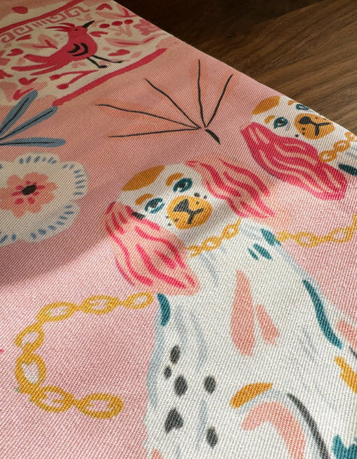 Cotton Tea Towel with Embroidered Detail