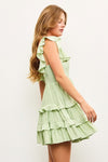 Ruffle Flutter Sleeve Dress