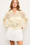 Crochet Sweater Zip Up Jacket