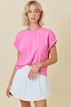 Easy Oversized Knit Top With Elastic Sleeve Detail