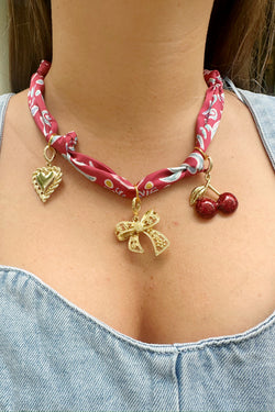 Cherry Delight Scarf Charm Necklace